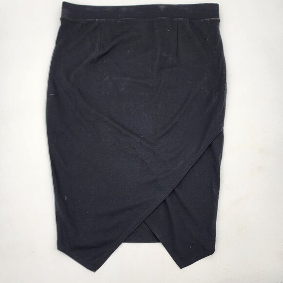 Torrid 2 Womens 18/20 Black Midi Envelope Back Skirt Stretch Waist NEW - Picture 2 of 6